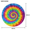thumbnail image 6 of Rainbow Tie Dye Mandala Pattern Round Tablecloth 60"x60",Wrinkle Wipeable Table Cloth for Kitchen Dining Room Picnic Patio Party, 6 of 6