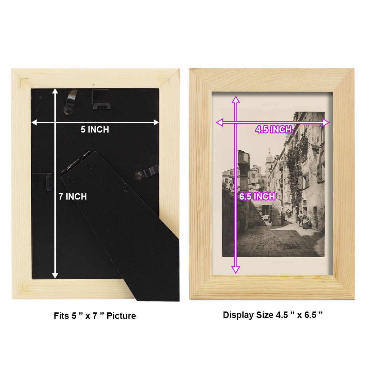 Vintage Views of Venice VIII - Framed Print w/glass - Natural Wood