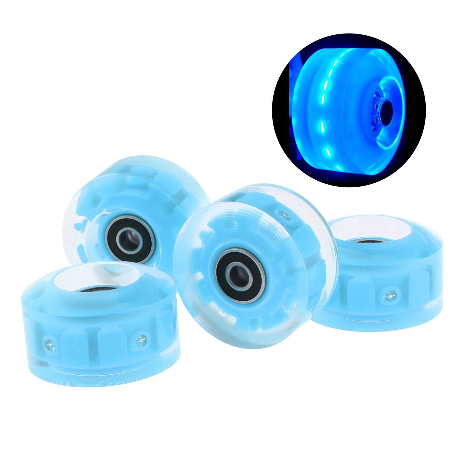 Amagogo 8pcs LED Quad Roller Skate Wheels with Bearings for Double Row Skating 
