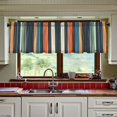 thumbnail image 3 of Yayeee Kitchen Curtains Tier Set of 2 Light Filtering 57"x24" Over Sink Window Panels, Navy Blue Stripes, 3 of 7