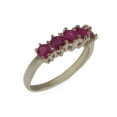 thumbnail image 1 of LBG British Made 14k White Gold Natural Ruby Womens Eternity Ring - 33 size options - Size 4, 1 of 8
