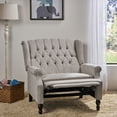 thumbnail image 5 of GDF Studio Dunham Contemporary Fabric Tufted Oversized Pushback Recliner, Light Gray and Dark Brown, 5 of 13