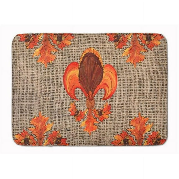 Thanksgiving Turkey Fleur de lis Machine Washable Memory Foam Mat