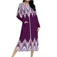thumbnail image 3 of Aboser Women's Paisley Boho Robes Zip Up Long Nightgown Retro Tribal Ethnic Bathrobe Loose Zipper Front Loungewear Lightweight Soft Long Sleeve House Coat with Pockets, 3 of 9