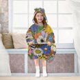 thumbnail image 7 of FORMRS Wearable Blanket Hoodie with Sleeves for Kids Cozy Flannel Sweatshirt, Blue Floral, 7 of 7