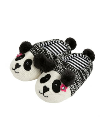 KOMTO 1 Pair Kids Panda Cotton Slipper Cute Cartoon Warm Non-Slip Floor  Indoor Plush Slippers Great Gift for Unisex 6 UK (White/black) : :  Fashion