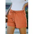 thumbnail image 2 of ABPHQTO Pantalones cortos de mujer con bolsillo en la cintura naranja con cordón, 2 of 5