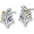 thumbnail image 2 of Sterling Silver Rhodium-Plated Rainbow Multi-Gemstone Post Earrings (Width 9.85) (Length 13.67) - Jbsp, 2 of 5