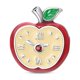 thumbnail image 1 of Dije de Reloj Despertador Manzana Roja Bañado en Plata, 1 of 6