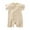 Beige, variant on Amzcrzy Unisex Baby Girl Romper 0-12 Months Solid Color Infant Newborn Onesies Short Sleeve Cotton Baby Girl Clothes Round Neck Button Baby Boy Summer Romper