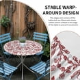 thumbnail image 2 of Round Fitted Tablecloth,Red Pastoral Flower Circle Table Cover Waterproof Table Cloth with Elastic Edge,Vintage Rustic Farmhouse Floral Outdoor Tablecloths for Kitchen Picnic 55-60in, 2 of 9