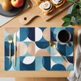 thumbnail image 2 of Mid Century Geometric Placemats Set of 6 Abstract Modern Blue Place Mats Table Mats Kitchen Dining Home Outdoor Party Table Decoration, 2 of 9