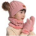 thumbnail image 5 of Toddler Hat， Color Winter Double Pom Pom Knitted Cap and the same color scarf, 5 of 5