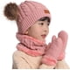 thumbnail image 5 of Gorro para niño, gorro de punto con doble pompón de color para invierno y bufanda del mismo color, 5 of 5