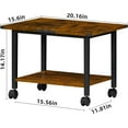 thumbnail image 3 of Under Desk Printer Stand, 2-Tier Industrial Mobile Printer Table with Storage Shelf and Steel Frame, Rolling Printer Cart Holder with Lockable Wheels for Home, Office (Rustic Brown), 3 of 15