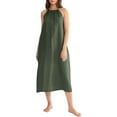 thumbnail image 4 of STETMN Women's Halter Linen Dress Summer Sleeveless Long Dresses Beachwear Maxi Sundress, 4 of 7