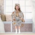 thumbnail image 7 of FORMRS Wearable Blanket Hoodie with Sleeves for Kids Cozy Flannel Sweatshirt, Brown Cartoon Bears, 7 of 7