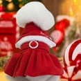 thumbnail image 3 of shenmeida Pet Dog Cat Pet Xmas Holiday Christmas Mrs Claus and Santa Claus Winter Dress Photograph Prop Fleece Christmas Festival Pet Skirt, 3 of 8