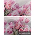thumbnail image 6 of Easter Linen Curtain Valance for Bedroom/Bathroom/Kitchen/Office/Living/Dining Room Windows,Modern Pink Tulip Spring Flower Botanical Watercolor Pocket Topper Drapes Decorative Cafe Drapery 54x18, 6 of 6