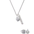 thumbnail image 2 of Delight Jewelry Silvertone Baby Cup with Crystal Silvertone Guardian Angel Bar Charm Necklace, 23", 2 of 4