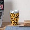 thumbnail image 6 of 12oz Conical Thermal Insulation Cup 4.9×3.2in With Straw No Odor Insulation Effect Is Good For Party Camping Picnic Travel Sunflower On A Black Background, 6 of 7