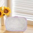 thumbnail image 1 of Bolsa de maquillaje de arco de PVC Bag transparente de almacenamiento impermeable Bolso de aseo (púrpura), 1 of 6