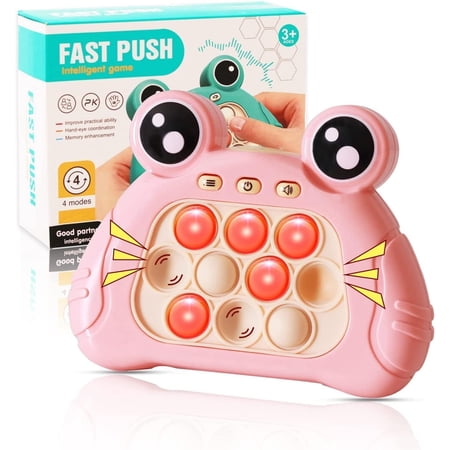 Pop Fidget Toy It Game, Handheld Games Bubble Sensory Fidget Toys for Kids, Electronic Quick Push Game, Sensory Travel Toys Popping Toy for Kids Boys Girls Age 3+ Years Old, Pink