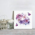 thumbnail image 4 of Square Canvas Wall Art for Bedroom Bathroom Purple Pink Watercolor Floral Butterfly Picture Print Painting Artwork for Living Room,Kitchen,Office,Stretched and Framed 16"x16", 4 of 6