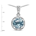thumbnail image 2 of Star K� Round 7mm Genuine Sky Blue Topaz Classic Halo Pendant Necklace, 2 of 9