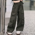 thumbnail image 2 of Girls' Vintage Multi-Pocket Cargo Pants Multi Pockets Lightweight Cotton Teens Trousers Weekend Teens 3-14 Years, 2 of 9