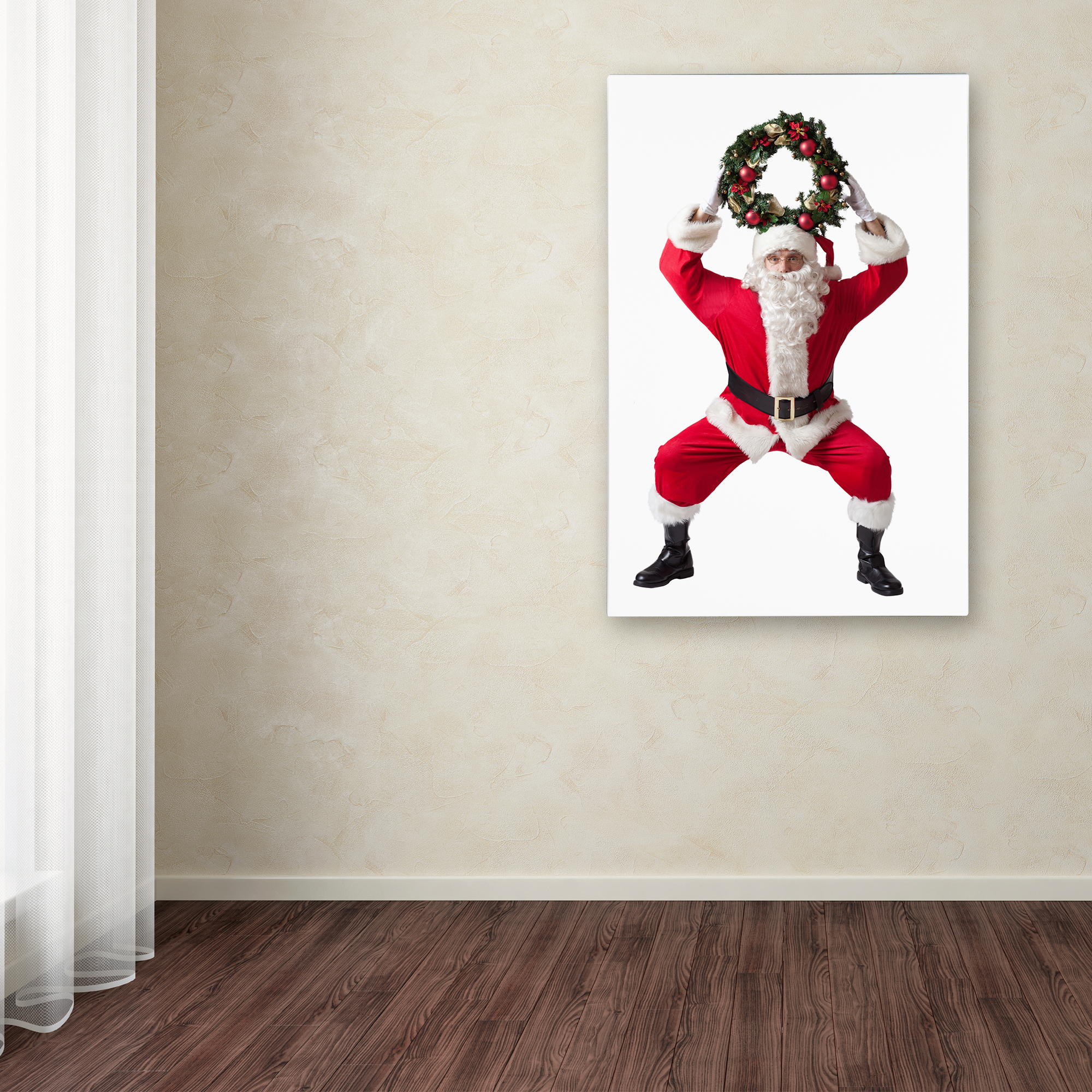 Trademark Fine Art 'Santa-wreath-11096' Canvas Art by Ed Wheeler