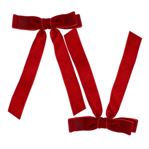 Masteelf 2 Pcs Red Hair Bows Flocked Bow Hair Clip 20.00X19.00X1.50CM