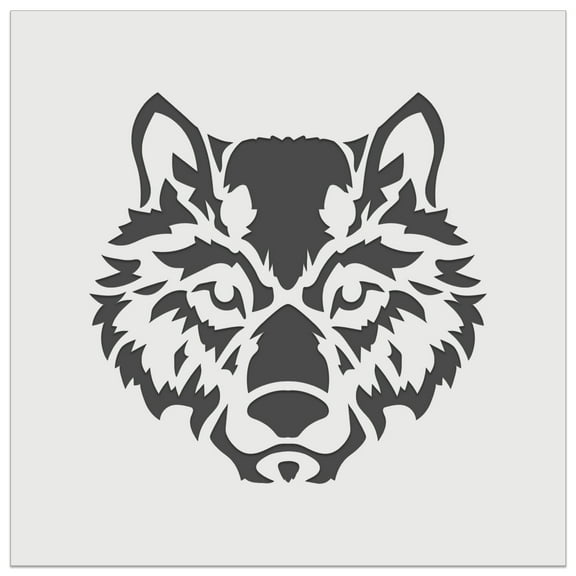 Wild Tribal Wolf Head DIY Cookie Wall Craft Stencil - 5.5 Inch
