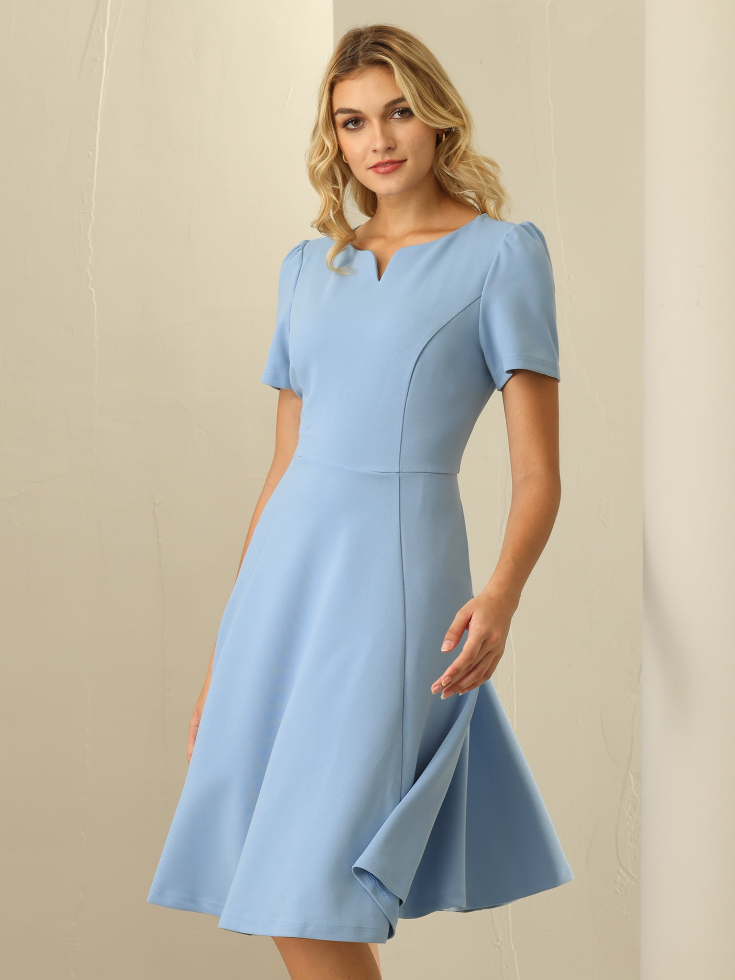 DARING DIVA A-Line Work Church Pockets Dress 2XL Blue