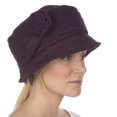 thumbnail image 1 of Sakkas Womens Wool Blend Foldable Cloche Bucket Hat with Flower Accent - Dark Purple - One Size, 1 of 3