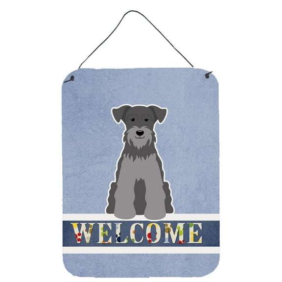Carolines Treasures BB5633DS1216 Miniature Schanuzer Black Silver Welcome Wall or Door Hanging Prints