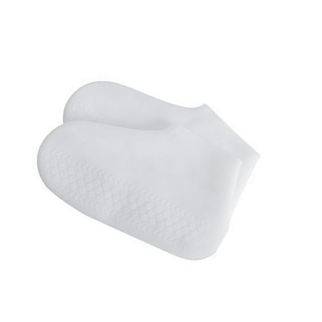 Minnieouse 1 par de fundas de silicona para zapatos, inodoro, Flexible, plegable, elegante, Color sólido, a prueba de fugas, portátil, elástico, bota de Accesorios de calzado Blanco S Minnieouse AP012017-02