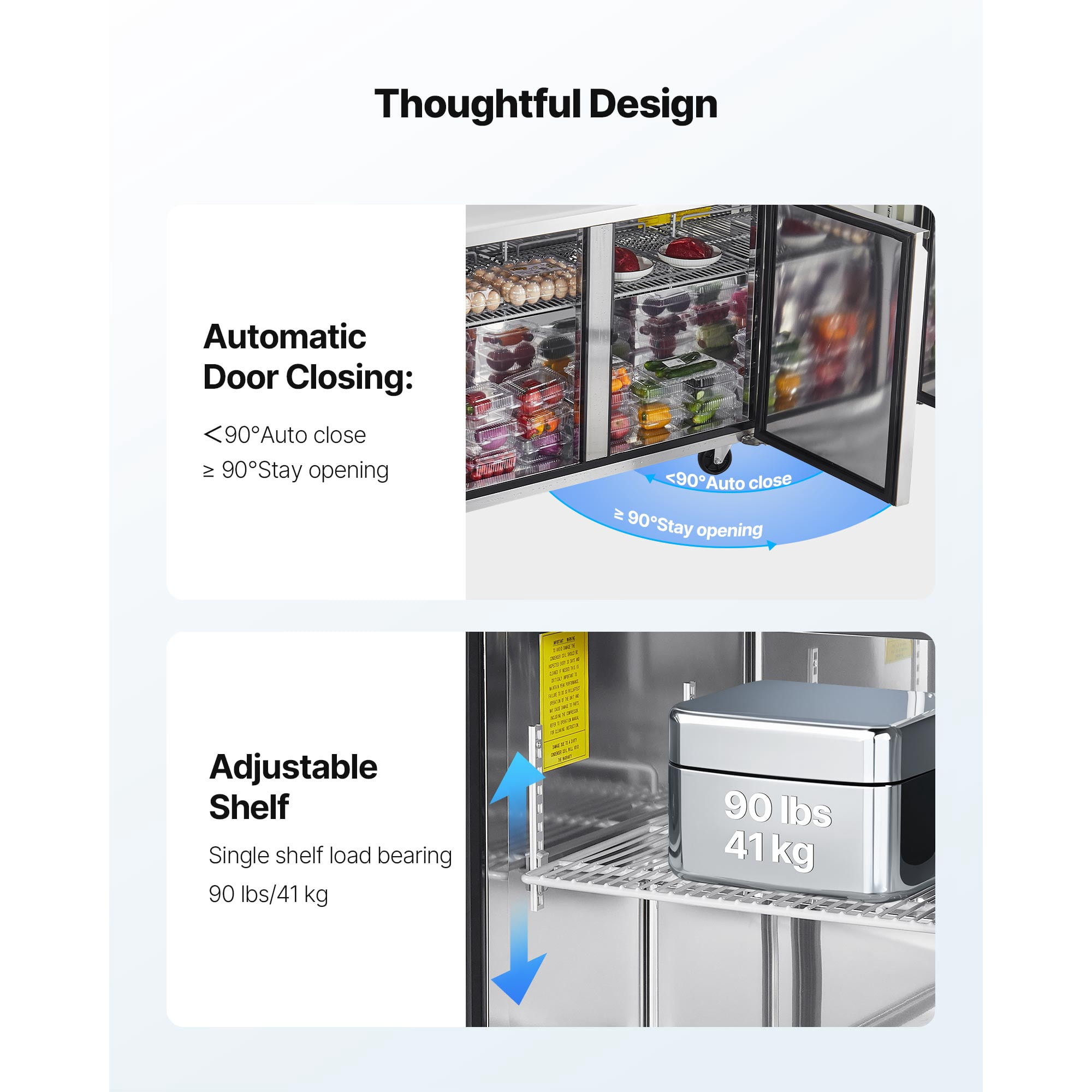 KFFKFF 72"W Commercial Refrigerator, 18.7 Cu. Ft Sandwich Prep Table, Food Prep Fridge with 30 Pans and Cutting Board, Stainless Steel Salad Prep Cooler for Restaurant and Food Truck