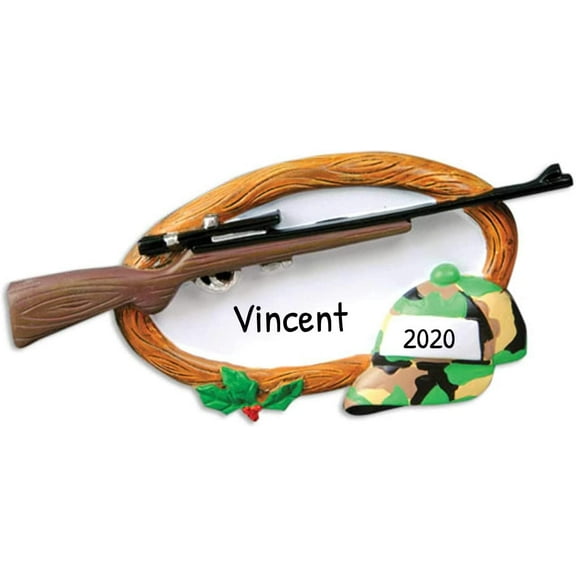 Personalized Hunter Ornament 2024 - Rifle Ornaments for Christmas Tree Hunting Party Decorations Gone Hunting Ornaments for Christmas Tree Hunters Christmas Tree Ornaments by Elves