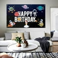 thumbnail image 3 of 7x5FT Outer Space Theme Happy Birthday Decorations,Astronaut Spaceship Theme Large Birthday Banner Backdrop Sign,Cheers to Kids Solar System Birthday Party Supplies, 3 of 5