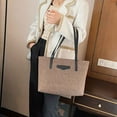 thumbnail image 2 of Stylago Fashion Tote Bag for Women Canvas Shoulder Purse with Leather Strap Ladies Work Shopping Travel Medium Handbags Brown, 2 of 5