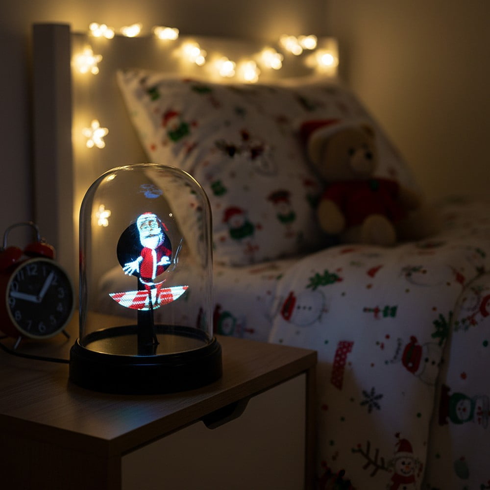 Safe 3D Hologram Fan Projector with Protective Cover, LED Advertising Display with Remote Control, Electronic Crystal Ball Effect & Music Speaker