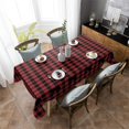 thumbnail image 4 of Red and Black Tablecloth Rectangle/Oval Buffalo Plaid Bear Table Cloth Outdoor Waterproof Red and Black Tablecloths for Party Picnic Indoor Table Cover for Dining/Kitchen 60x102inch, 4 of 6
