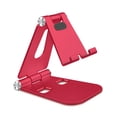 thumbnail image 1 of CIMAXIC Universal Metal Phone Bracket Aluminum Alloy Non-slip Silicone Phone Holder Compact and Portable Triangular Stability Multi-Angle Adjustment Phone Stand Holder with Charging Hole (Red), 1 of 4