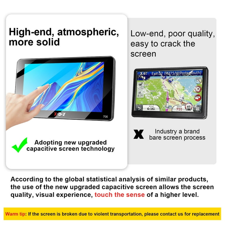 XGODY 9 inch Portable Truck GPS, Semi Automotive Navigator with