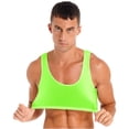 thumbnail image 2 of Doomiva Men Bodybuilding Tank Top Gym Workout Muscle Half Crop Top Vest Fitness Shirt Sports Blouse Fluorescent_Green L, 2 of 7
