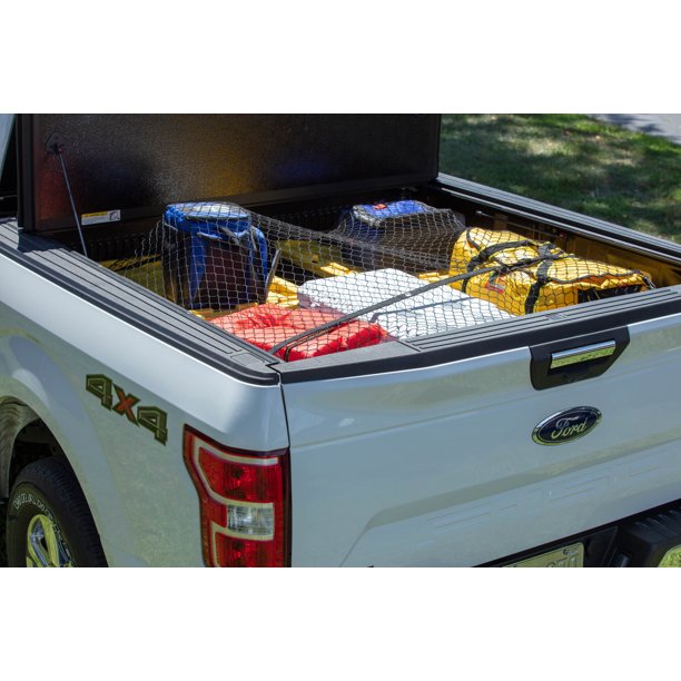 Hyper Tough Adjustable Nylon Truck Net with 4 Cinch Slides and 6