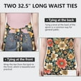 thumbnail image 6 of Pioneer Flower Floral Print Pattern Apron-Garden Aprons for Women with Pockets-Cotton Linen Waterproof Kitchen Cooking Gardening Aprons Adjustable for Kitchen,Cooking,BBQ and Salon 33x27 Inch, 6 of 7