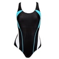 thumbnail image 3 of Adoretex Girl's/Women's Athletic Swimsuit, One Piece Wide Strap Bathing Suit for Practice and Competition (FS008) - Black/Blue/White - 30, 3 of 4
