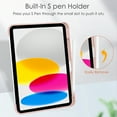 thumbnail image 5 of Decase Case for iPad 10th Generation Case 10.9 inch 2022 [Built-in Pencil Holder] Shockproof Cover Transparent Back Shell Tri Fild Stand Magnetic Flip Folio Smart Case Auto Wake/Sleep, Rosegold, 5 of 9